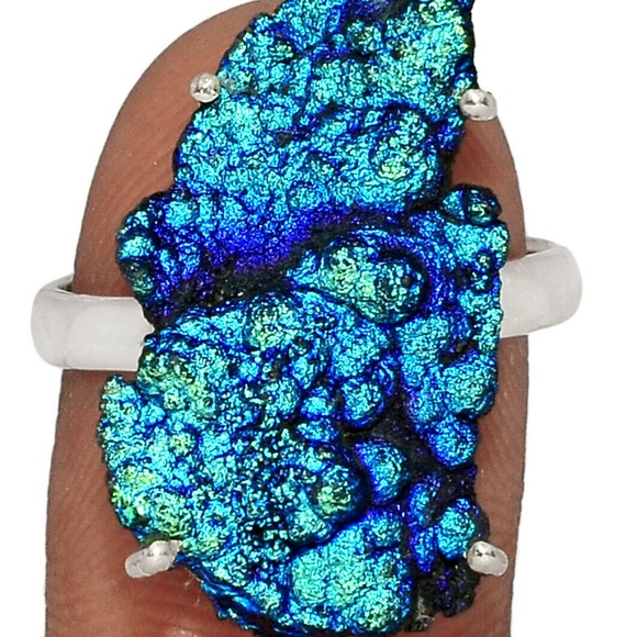 Striking Rare titanium grape chalcedony rings size 8 1/2, 9, 9 1/2 - Picture 4 of 8